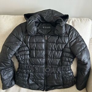 Guess women's puffer jacket with detachable hood